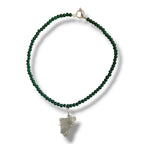 Beaded Necklace with Wired Seaglass handmade - Made by Saloly