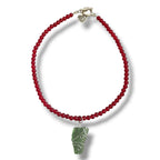 Beaded Necklace with Wired Seaglass handmade - Made by Saloly