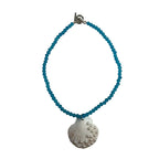 Beaded Shell Pendant Necklace with Pearls handmade - Made by Saloly