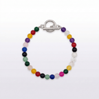 Colorful Beaded Bracelet with Toggle Clasp handmade - Made by Saloly