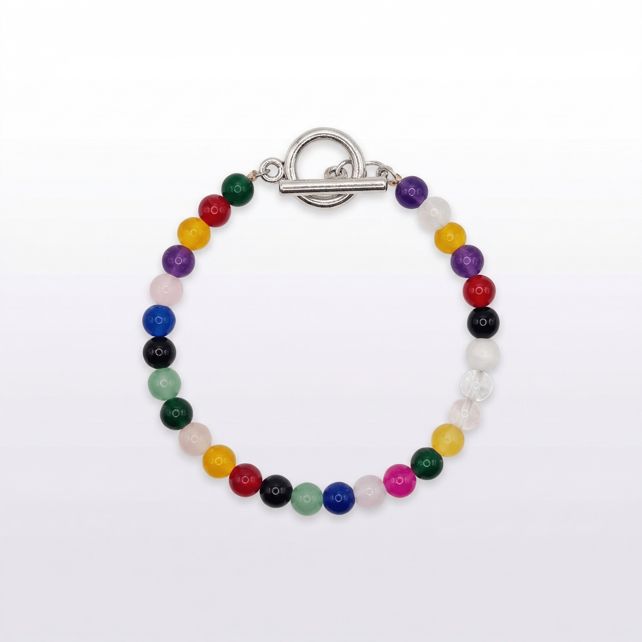 Colorful Beaded Bracelet with Toggle Clasp handmade - Made by Saloly