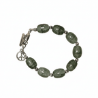 Gemstone Beaded Bracelet with Silver Charm handmade - Made by Saloly