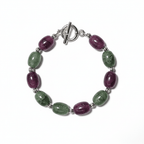 Gemstone Beaded Bracelet with Silver Charm handmade - Made by Saloly
