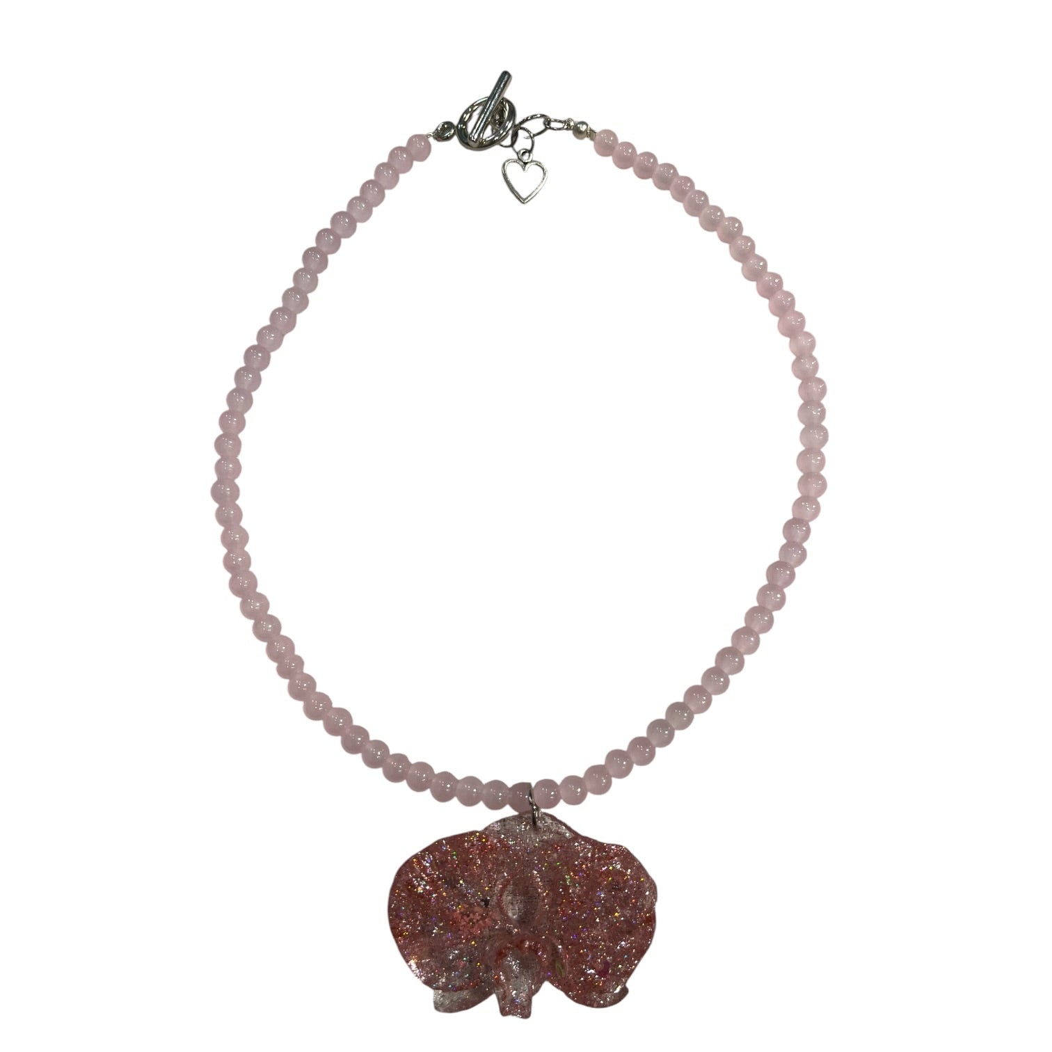 Glitter Orchid Necklace handmade - Made by Saloly