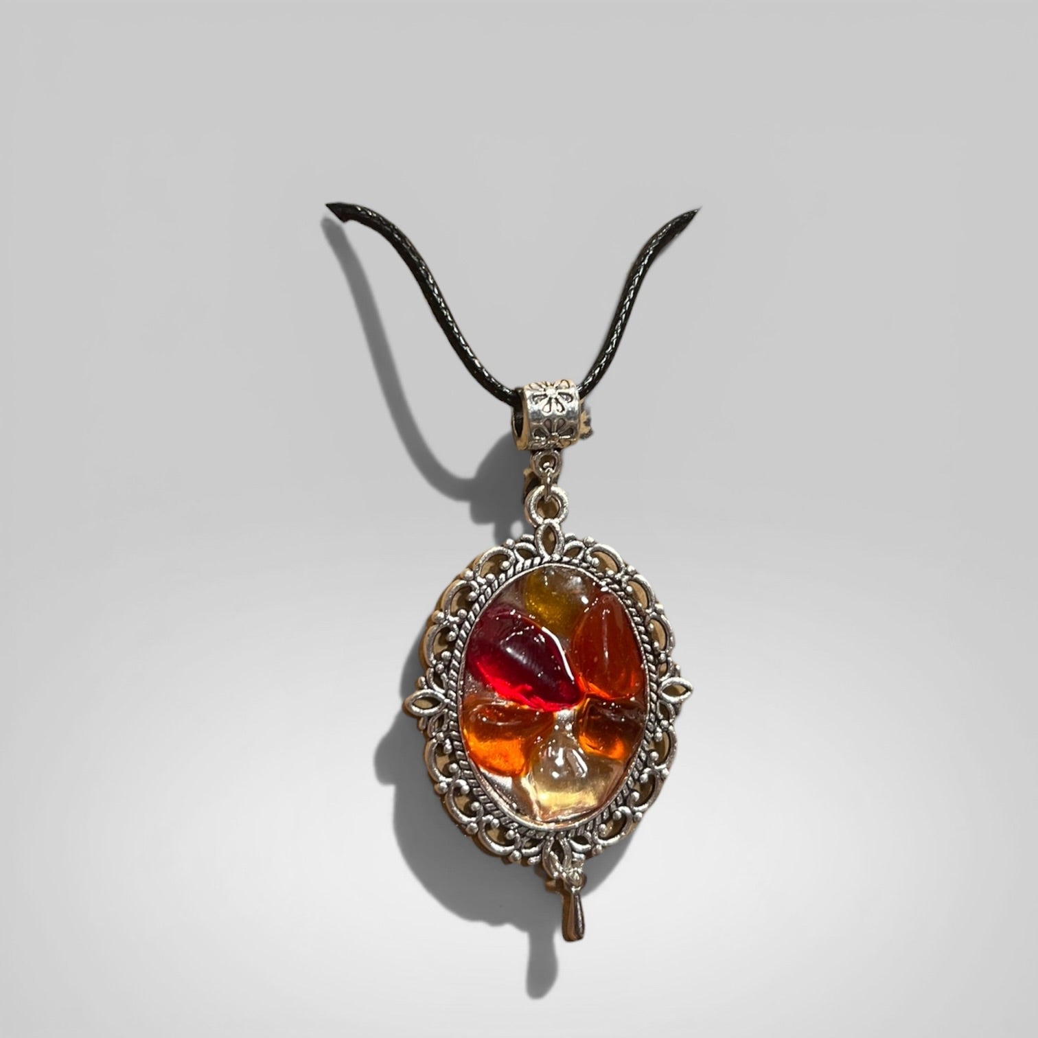 Ornate Seaglass Mosaic Necklace handmade - Made by Saloly