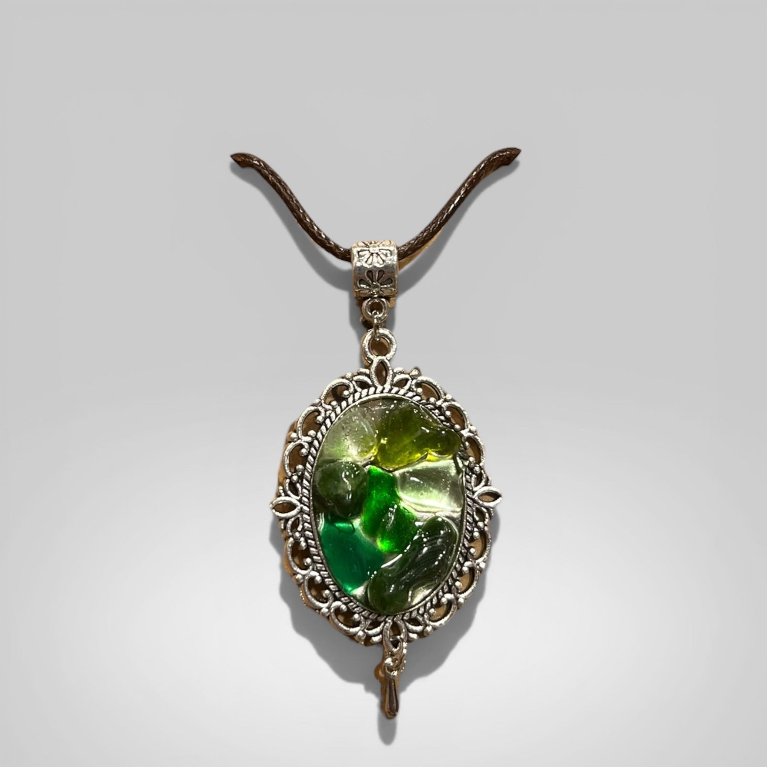 Ornate Seaglass Mosaic Necklace handmade - Made by Saloly