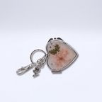 Real Flower With Heart Keychain Mirror handmade - Made by Saloly