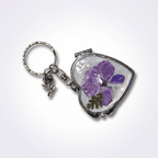 Real Flower With Heart Keychain Mirror handmade - Made by Saloly