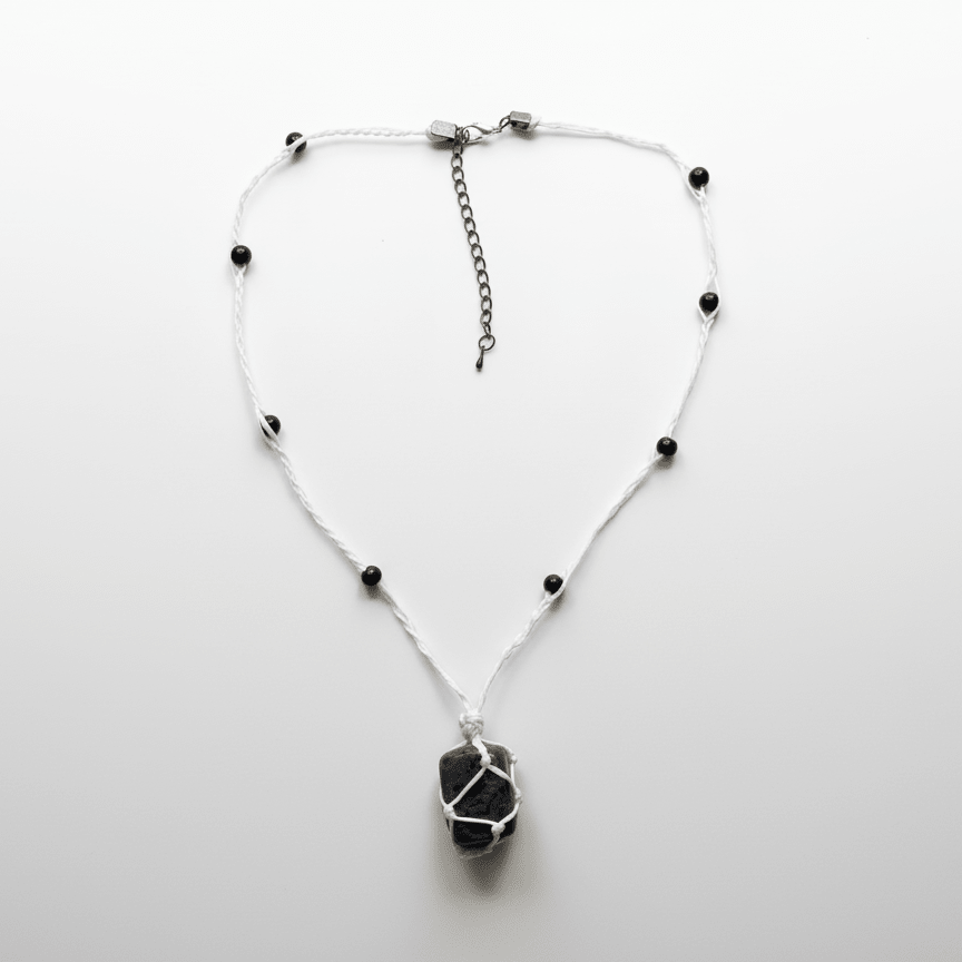 Real Stone With Hippie Necklace handmade - Made by Saloly