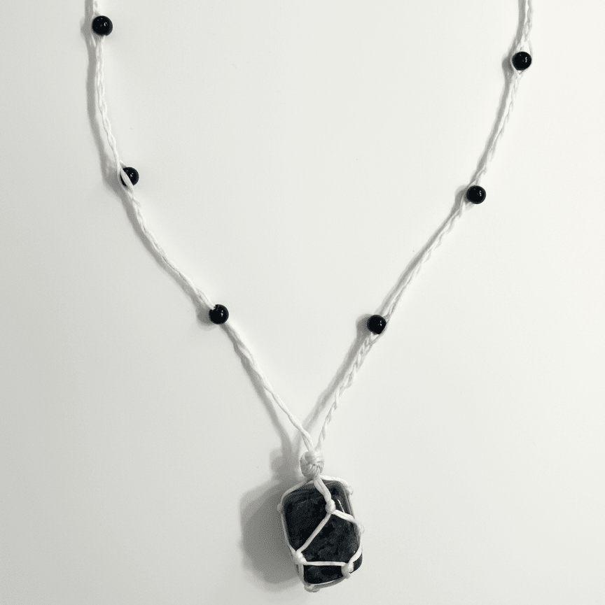 Real Stone With Hippie Necklace handmade - Made by Saloly