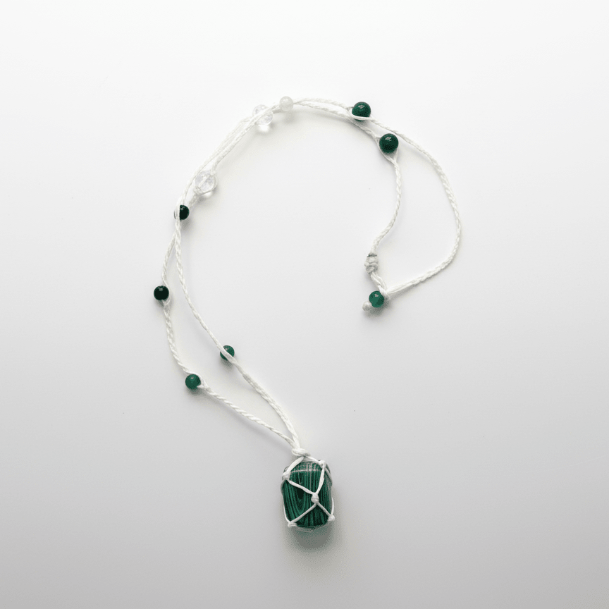 Real Stone With Hippie Necklace handmade - Made by Saloly