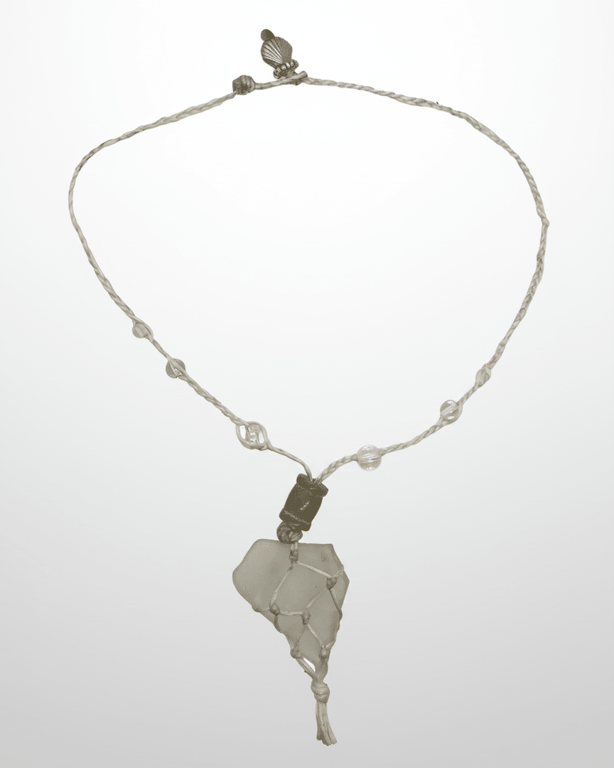 Seaglass With Hippie Necklace handmade - Made by Saloly