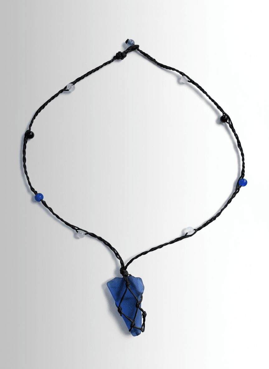 Seaglass With Hippie Necklace handmade - Made by Saloly