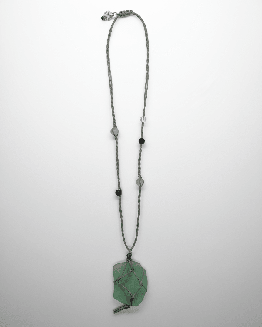 Seaglass With Hippie Necklace handmade - Made by Saloly
