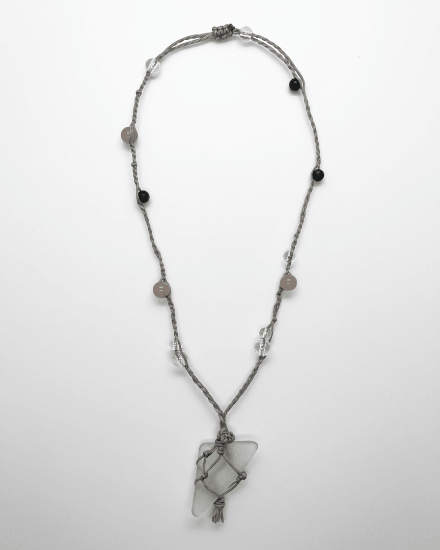 Seaglass With Hippie Necklace handmade - Made by Saloly