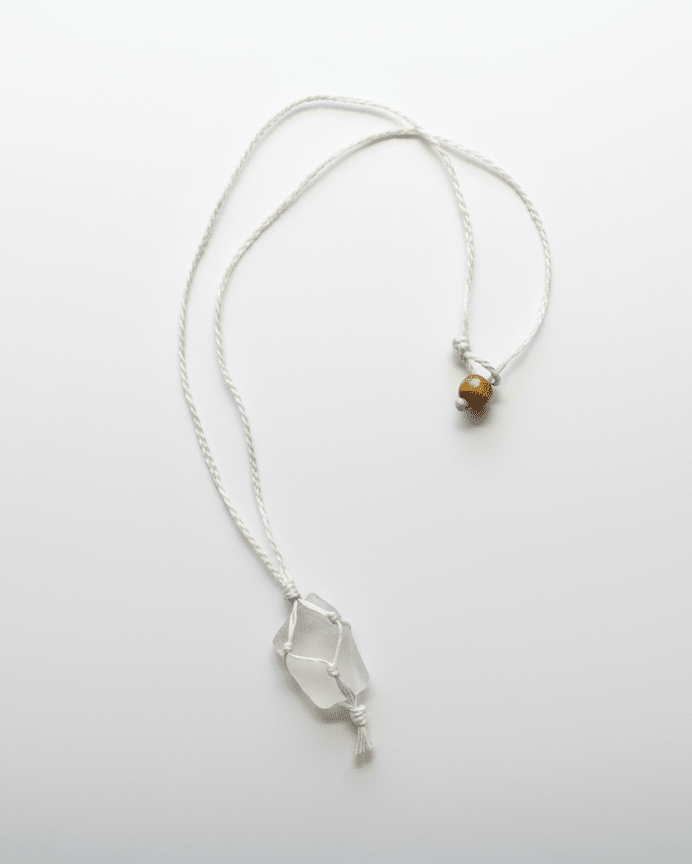 Seaglass With Hippie Necklace handmade - Made by Saloly