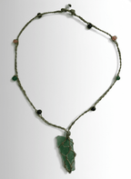 Seaglass With Hippie Necklace handmade - Made by Saloly