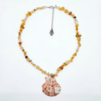 Seashell Beaded Necklace handmade - Made by Saloly