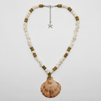 Seashell Beaded Necklace handmade - Made by Saloly