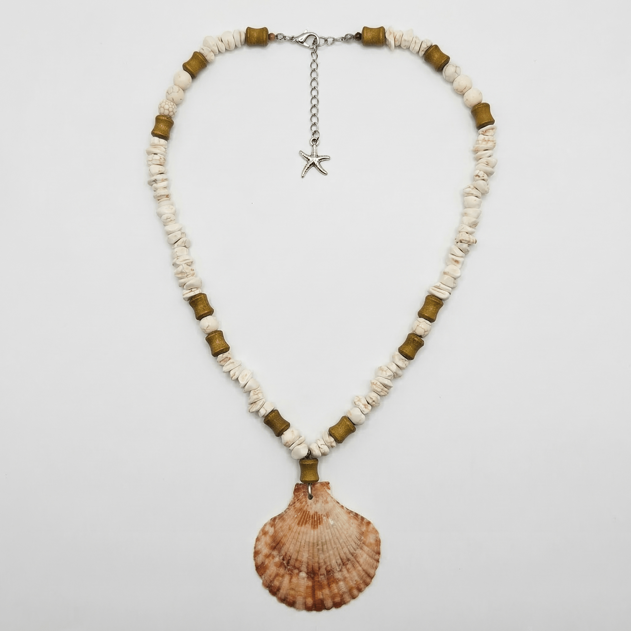 Seashell Beaded Necklace handmade - Made by Saloly