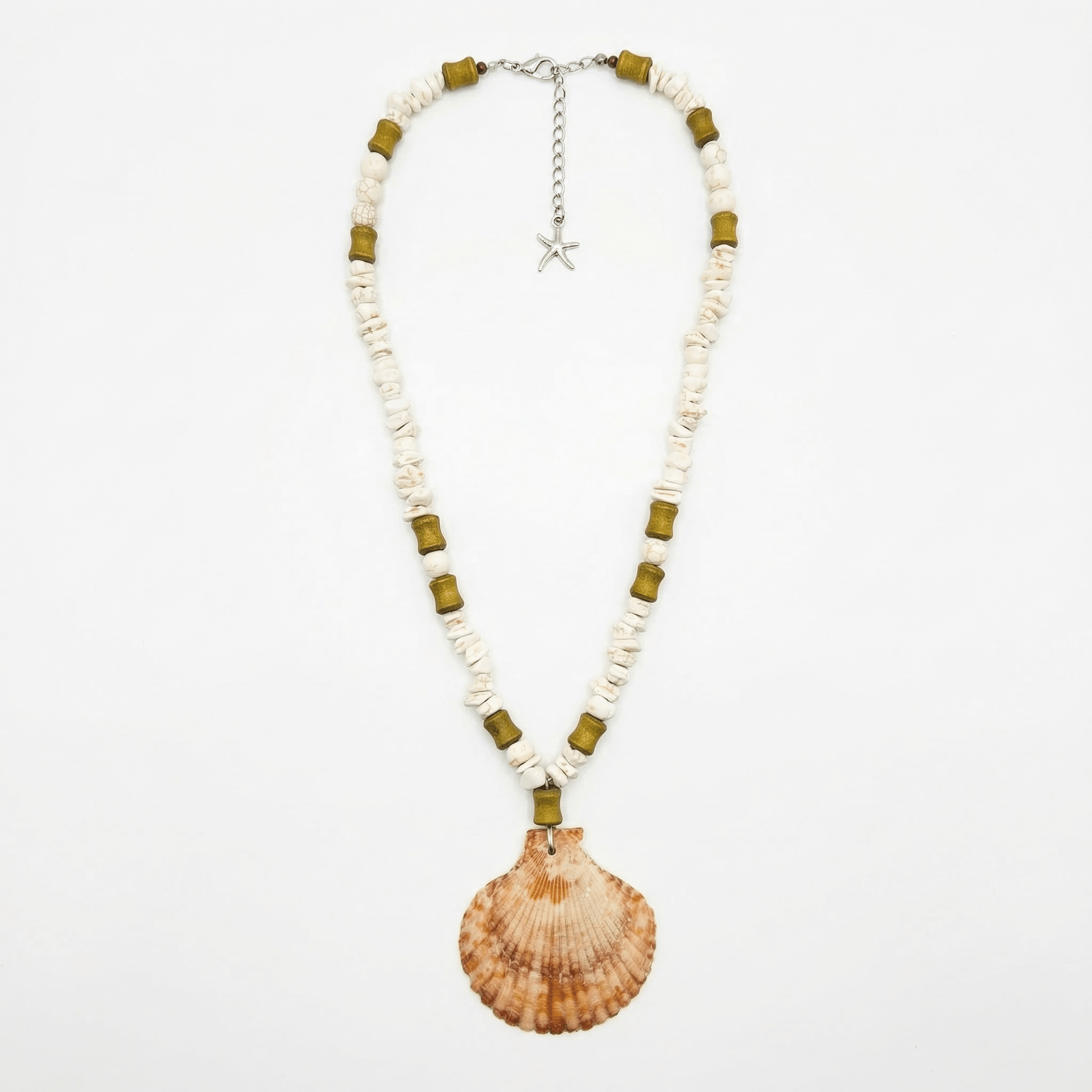 Seashell Beaded Necklace handmade - Made by Saloly