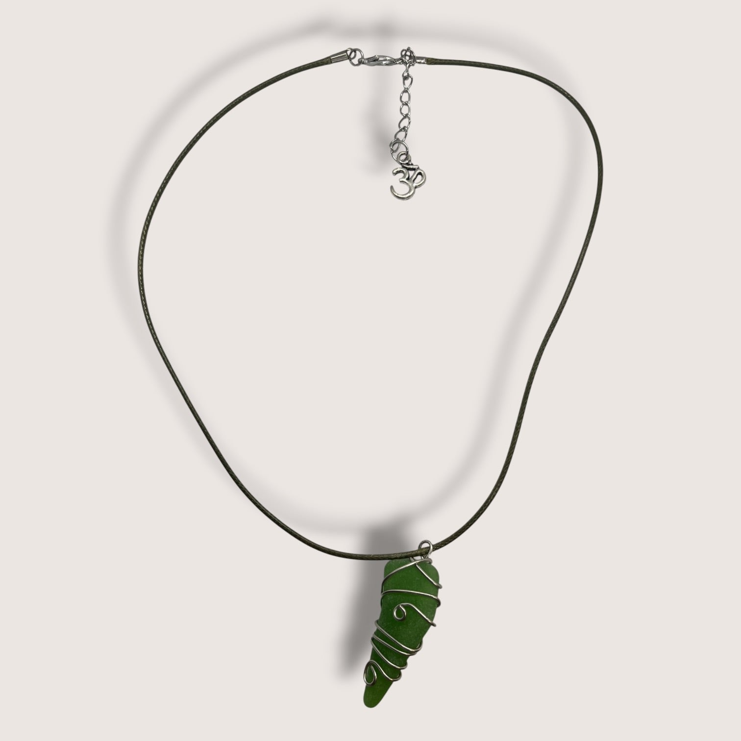 Wire Wrapped Seaglass Pendant Necklace handmade - Made by Saloly